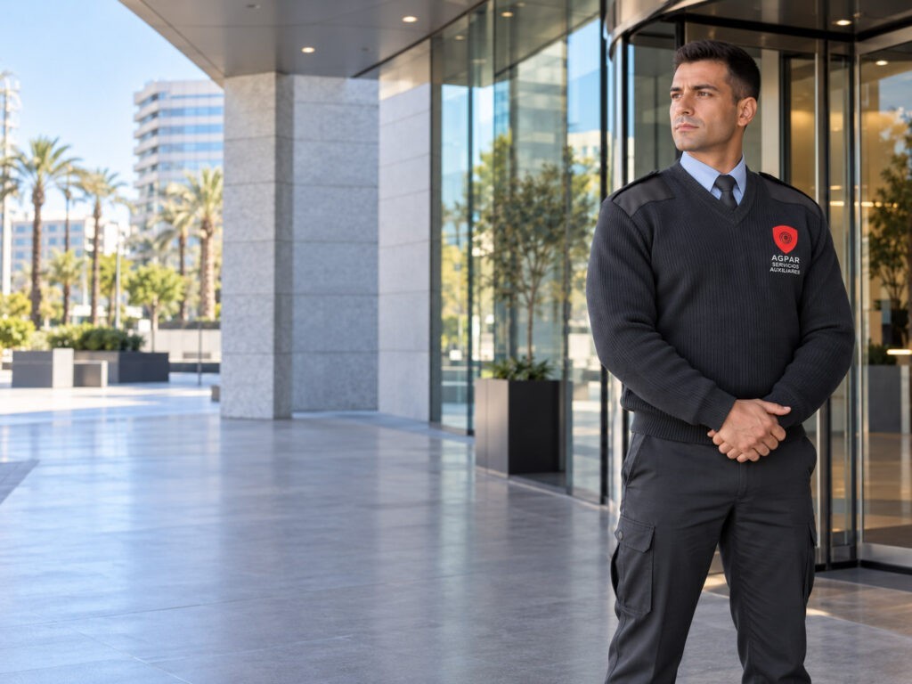 Auxiliar de servicios de AGPAR en una instalación empresarial